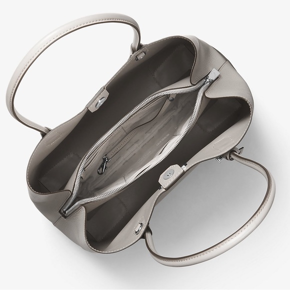 Michael Kors Mercer Gallery Studio Large Center Zip Tote Leather in Pearl Grey - Picture 6 of 15